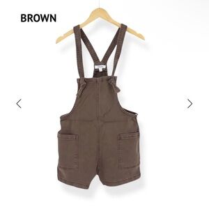 Brown overalls Zenana size M romper NWT